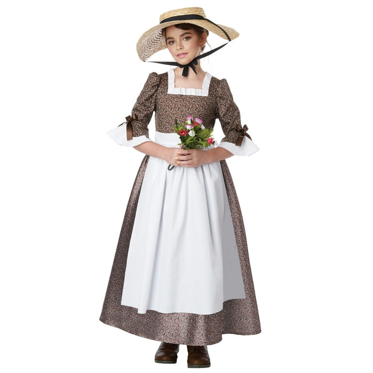 Colonial girl top costume walmart