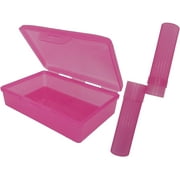 American Comb Pink Toothbrush Covers & Soap Box Set - Matching Colors - Tooth Brush Cover Cap, Soap Dish Travel, Soap Dish Holder Travel - Plastic Portable Set with Cover