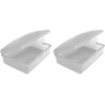 thumbnail image 1 of American Comb Plastic Travel Soap Box with Lid - Clear White - Set of 2 - Made in the USA, 1 of 5