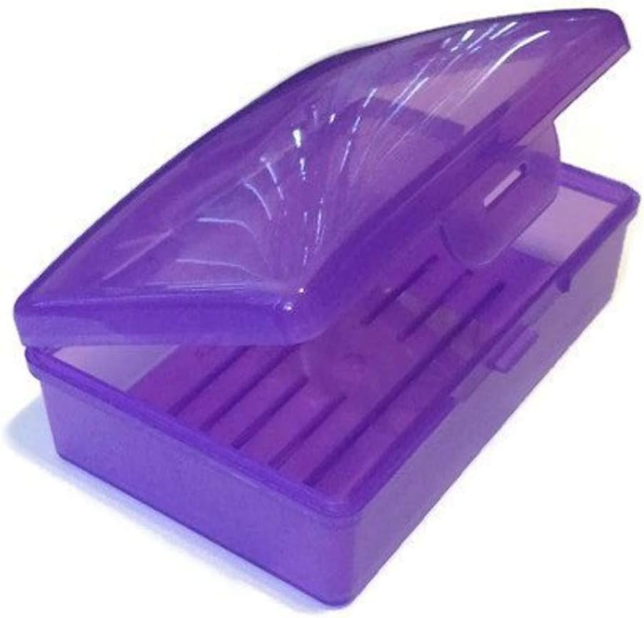 American Comb: Soap Box, 1 Purple - Made in the USA - Soapbox with Hinged Lid and Secure Latch