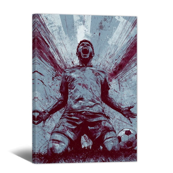 American Comic Soccer Canvas Wall Art for Living Room, Abstract Passion Football Picture Prints, Vintage Sports Artwork Paintings Home Decor Gifts for Boys Him