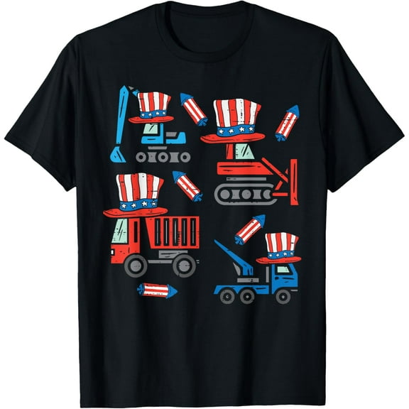 American Construction 4th Of July Vintage Funny Gifts For Father's Day T-shirt