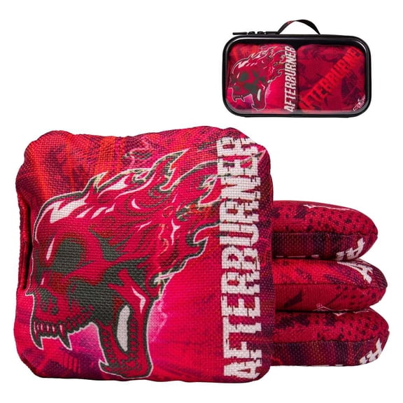 American Cornhole League Comp Green Afterburner Cornhole Bags With Dual Fabric Design - Red
