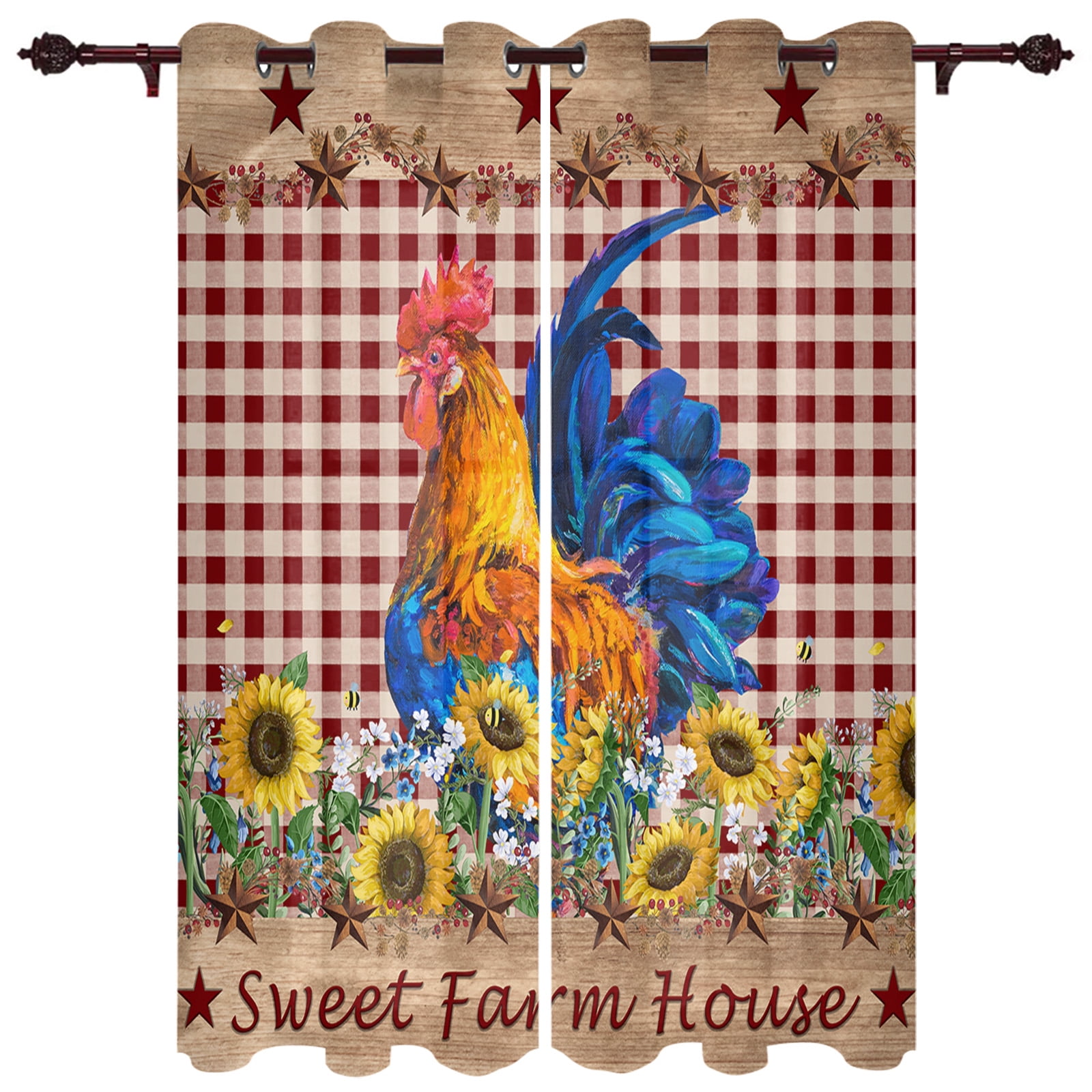 American Country Farm Berry Curtains for Living Room Luxury Window