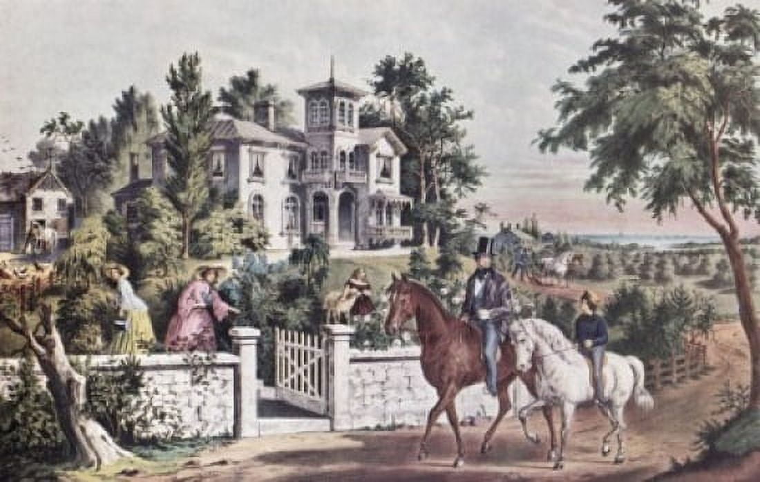 American Country Life May Morning Currier & Ives (1834-1907 American) Lithograph Canvas Art - Currier and Ives (18 x 24)