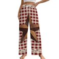 thumbnail image 1 of American Country Star Retro Red Checked Plaid Pajama Pants Comfortable Elastic Waist Pajamas Fashion Sleepwear Bottoms Plus Size Homewear, 1 of 6