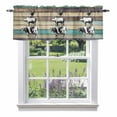 thumbnail image 1 of American Country Valance Curtain Farm Animal Vintage Wood Grain Window Valances Rod Pocket Short Curtains Window Treatments for Kitchen Bedroom Bathroom Laundry 60" x 14", 1 of 9