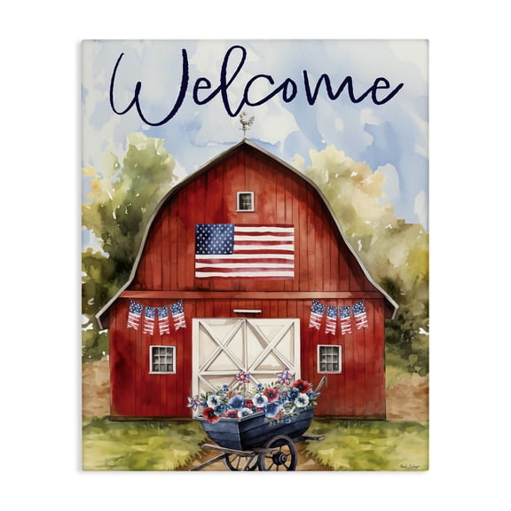 Stupell Industries American Countryside Welcome Canvas Wall Art, design by Nicole DeCamp