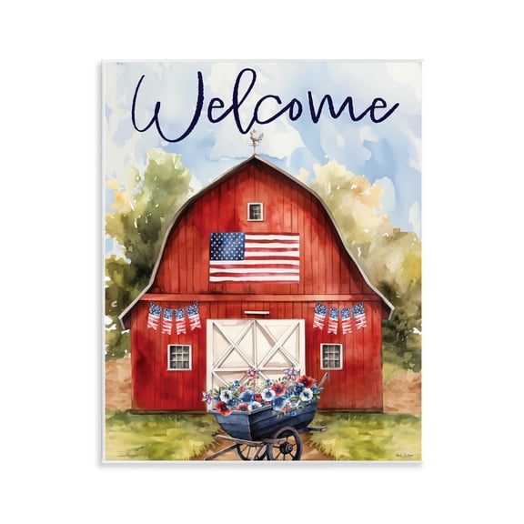 Stupell Industries American Countryside Welcome Wall Plaque Art, design by Nicole DeCamp