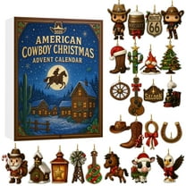American Cowboy Countdown Calendar 2025 ,24 Days of Xmas Surprise Cowboy Advent Calendar with 24 Unique Cowboy Figurines, 24 Days of Christmas Advent Calendar Collectible for Kids Adult Teens