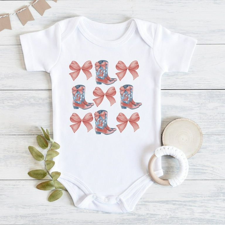 American Cowgirl, Fourth Of July Baby Bodysuit, Fourth Of July