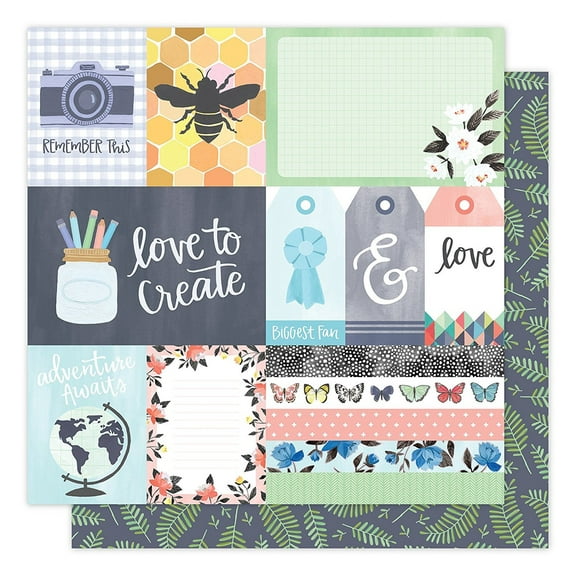 American Crafts 1 Canoe 2 Hazelwood Collection 12 X 12 Double Sided Paper Hazelwood