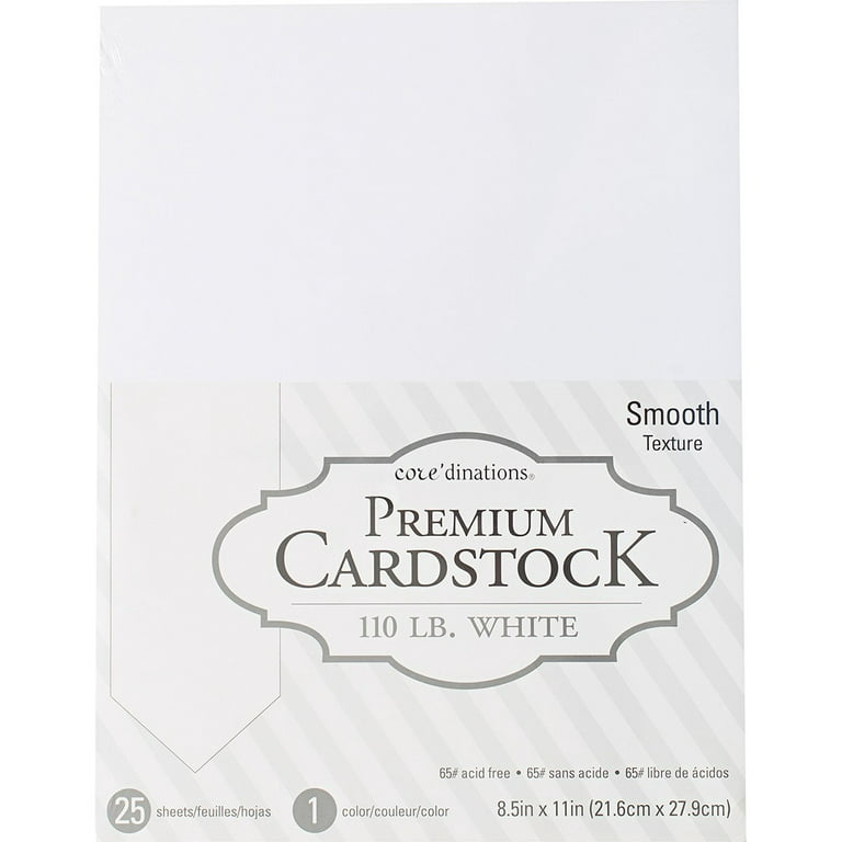 White Cardstock 8 1/2 x 11 - 25 Pack