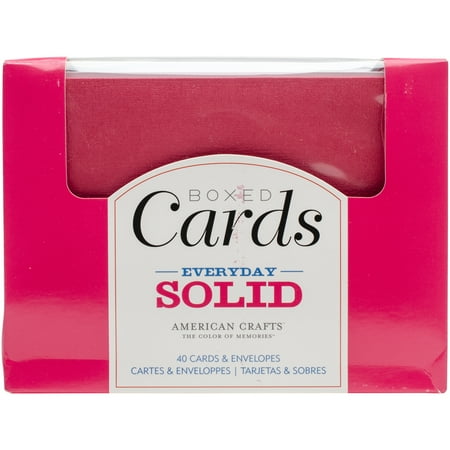 American Crafts A2 Cards W/Envelopes (4.375"X5.75") 40/Box-Everyday Solid