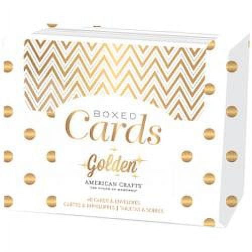 American Crafts A2 Cards W/Envelopes (4.375"X5.75") 40/Box-Golden - Gold Foil
