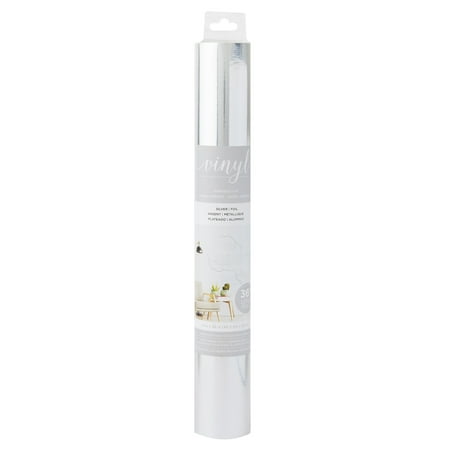 American Crafts Adhesive Vinyl Roll 12"X36"-Silver Foil