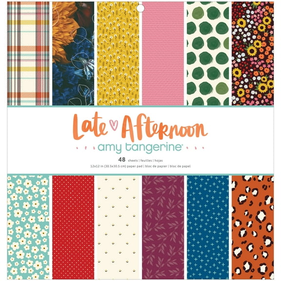 American Crafts Single-Sided Paper Pad 12"X12" 48/Pkg-Amy Tan Late Afternoon