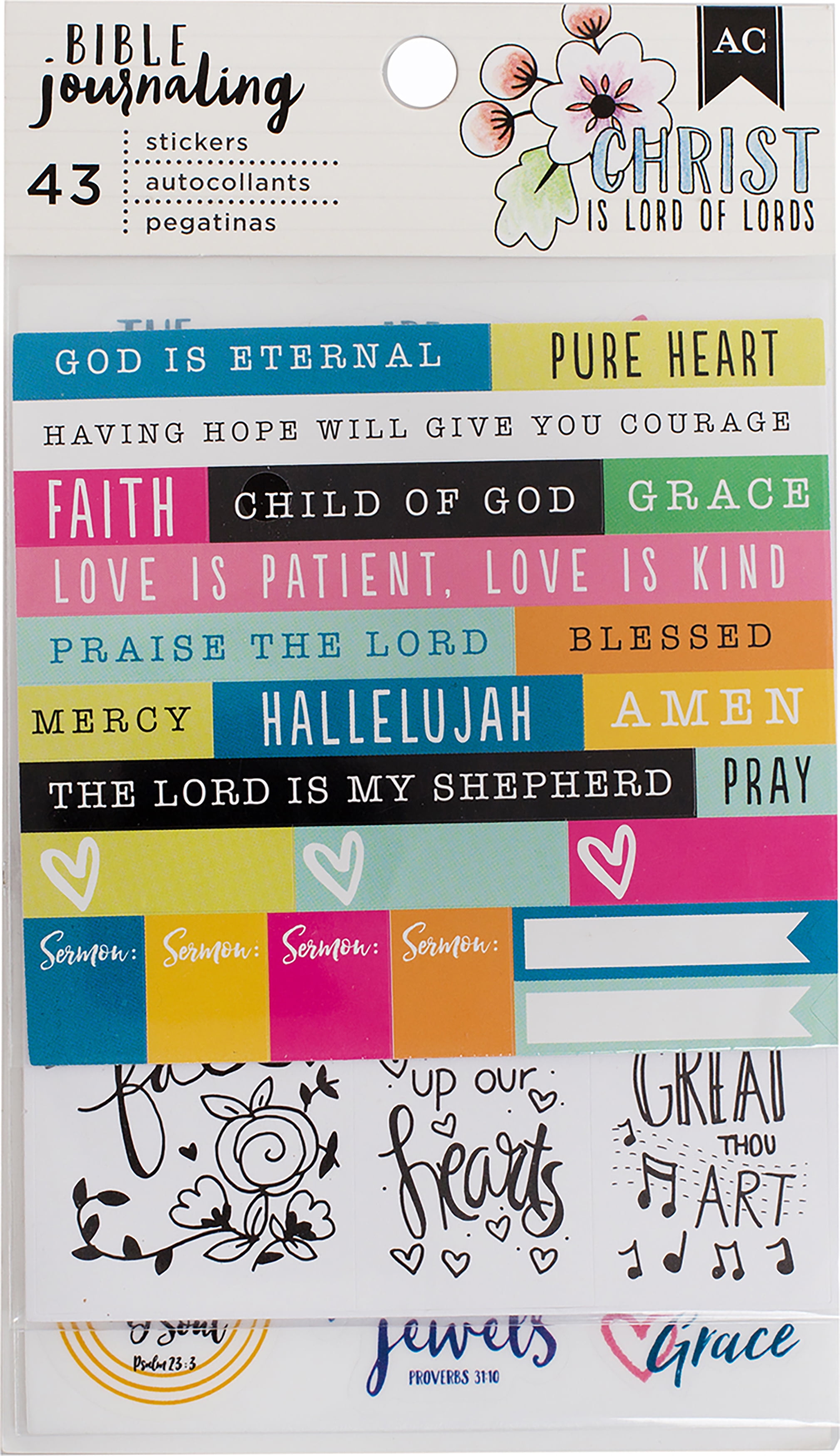American Crafts Bible Journaling Stickers 4X7 3/Pkg-Trendy