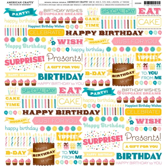 American Crafts Brands Holidays & Events Cardstock 12"X12"-Confetti-Peanut Butter Benny