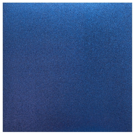 American Crafts Cardstock 12"X12"-Glitter Denim