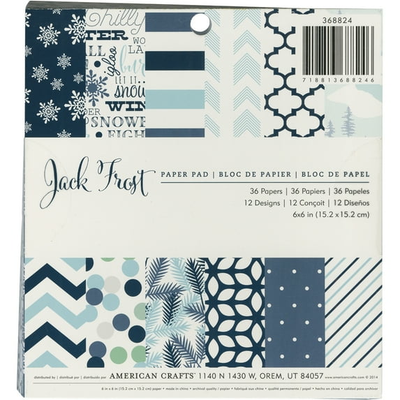American Crafts Christmas 6 x 6 Paper Pad Jack Frost