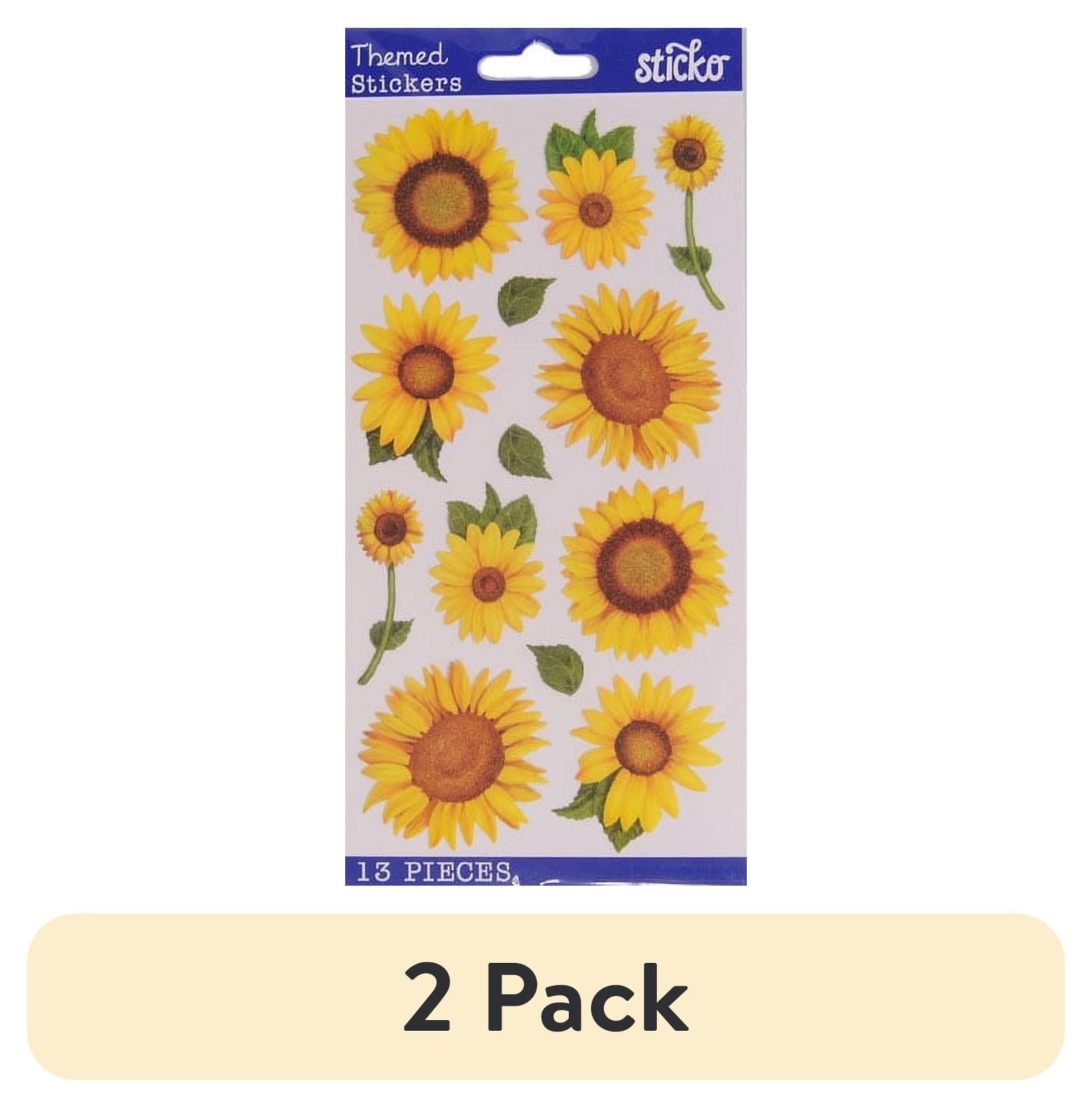 (2 pack) American Crafts Classic Sunflowers Themed Vellum Stickers - 13 ...