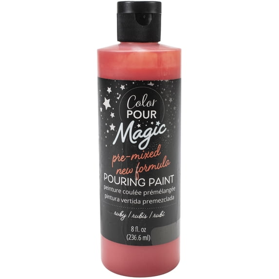American Crafts Color Pour Magic Pre-Mixed Paint 8oz-Ruby