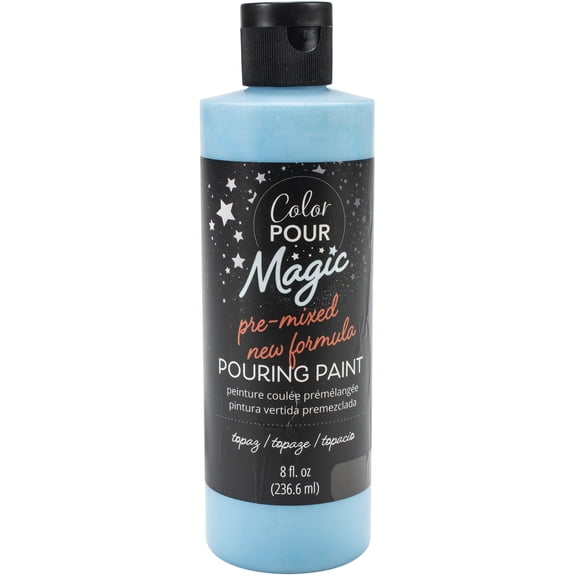 American Crafts Color Pour Magic Pre-Mixed Paint 8oz-Topaz