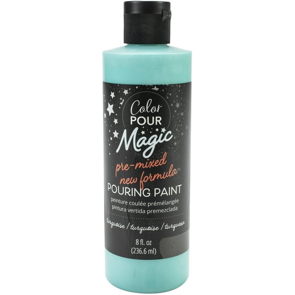 American Crafts Color Pour Magic Pre-Mixed Paint 8oz-Turquoise