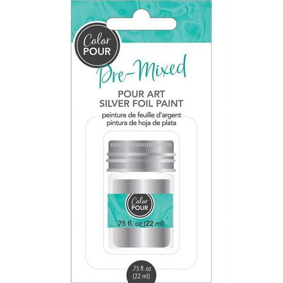 American Crafts Color Pour Pre-Mixed Foil Paint .75oz-Silver