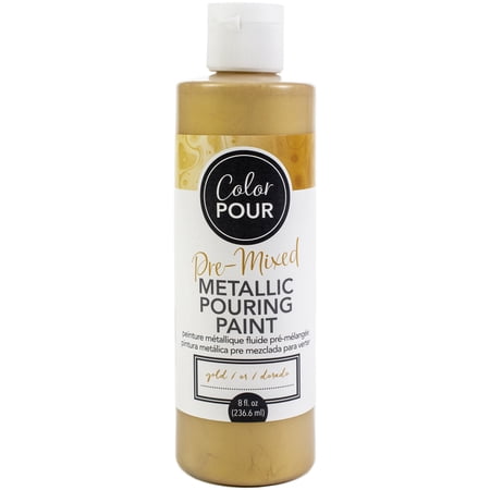 American Crafts Color Pour Pre-Mixed Metallic Paint 8oz-Gold