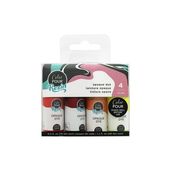 American Crafts Color Pour Resin Dyes .3oz 4/Pkg-Opaque - Warm