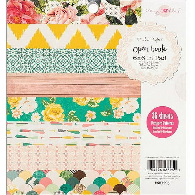 American Crafts Crate Paper Paper Pad 6"X6" 36/Pkg-Maggie Holmes Open Book