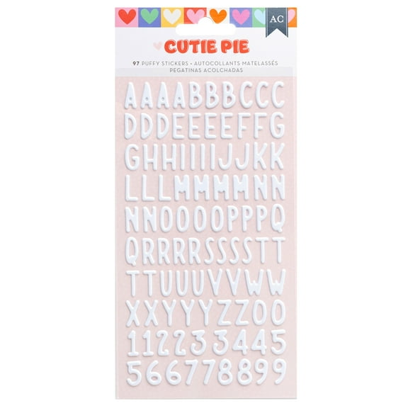 American Crafts Cutie Pie Puffy Stickers 97/Pkg-Alphabet - Foil