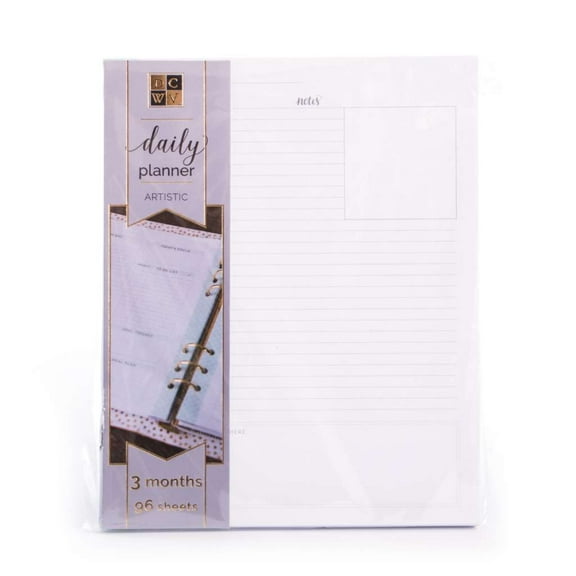 American Crafts DCWV Moment Maker Daily Planner - Artistic Insert Pages w/ Mint Stripes/Gray Design - 96 Sheets, 6.6" x 8.3"