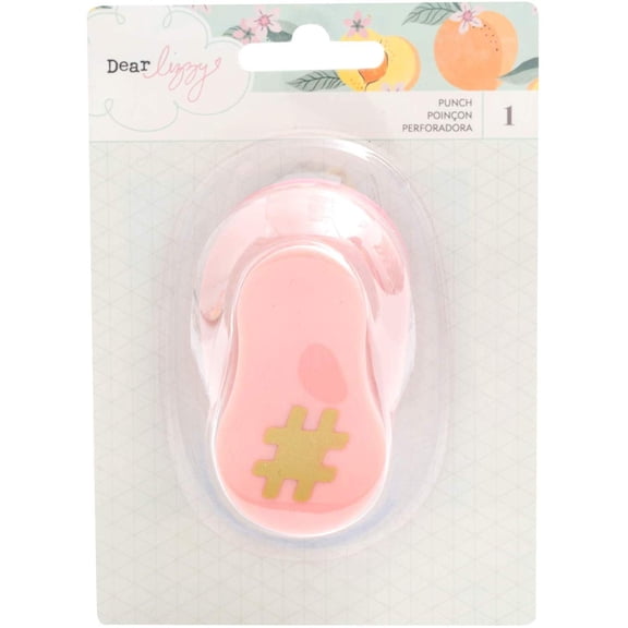 American Crafts Dear Lizzy Hashtag Paper Punch - It's All Good Collection, Scrapbooking Tool - 1 Piece