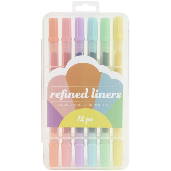 American Crafts Double Ended Highlighters 12/Pkg-Refined Liners