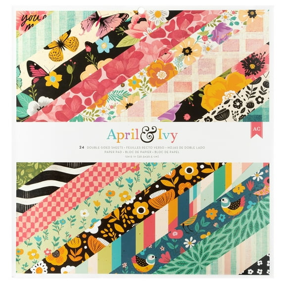 American Crafts Double-Sided Paper Pad 12"X12" 24/Pkg-April And Ivy