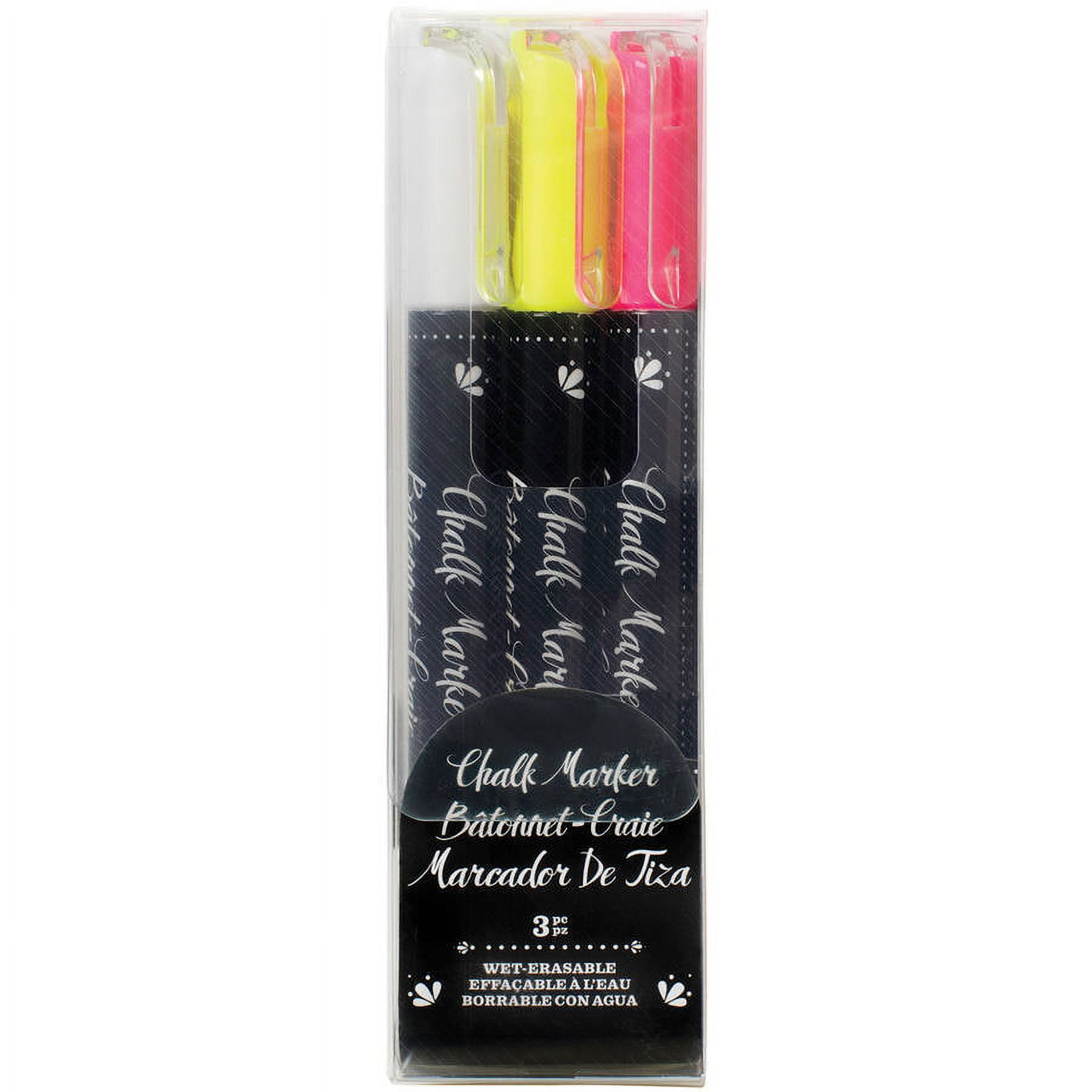 American Crafts Erasable Chalk Makers White, Craft Supplies Chalk Markers  For ChalkBoard Dry Erase Boards Windows Glass Mirrors Ceramic Metal Chalk