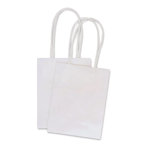 American Crafts Fancy That Kraft Bags - White, Mini, Package of 5, 5"H x 3-7/8"W x 2"D