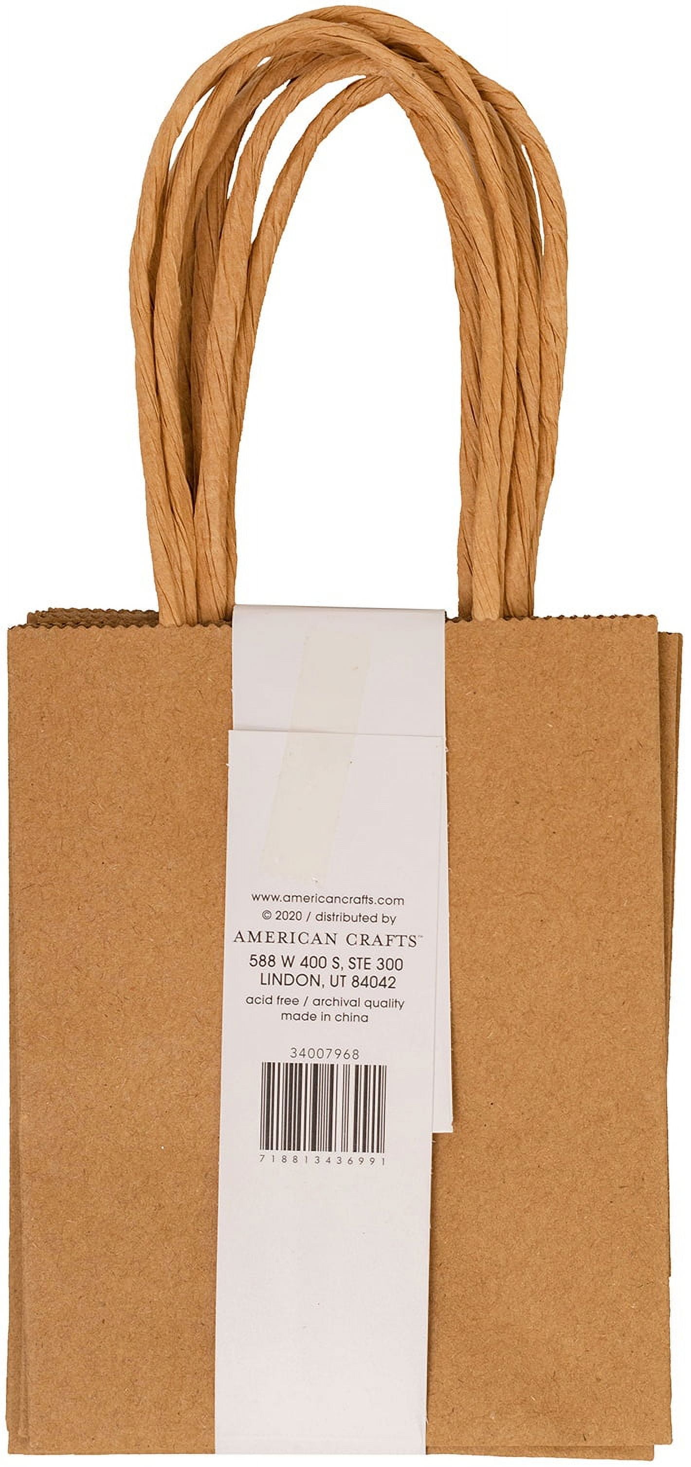 Kraft Mini Gift Bags with Handles, 3.87" x 5", Set of 5