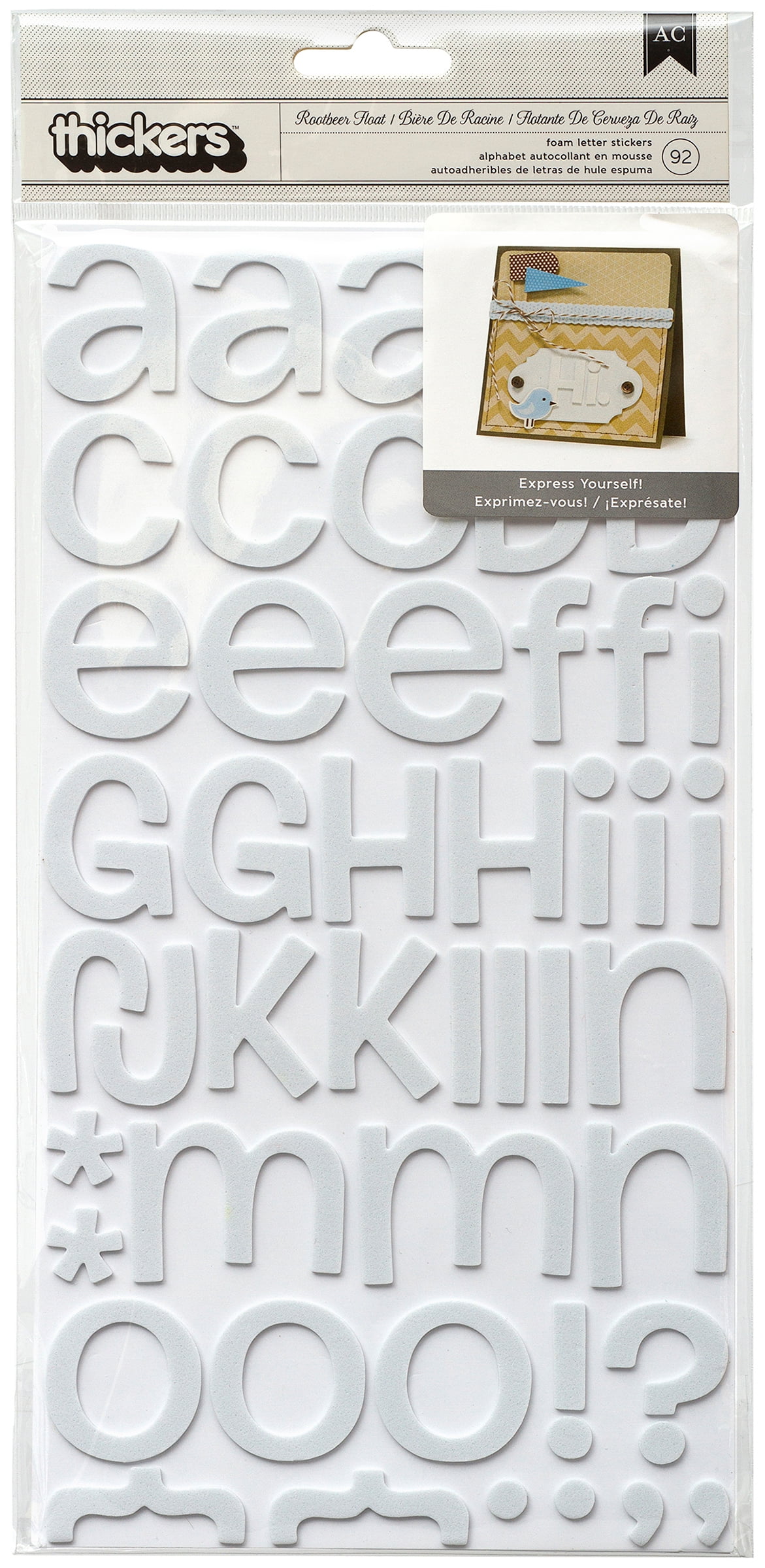American Crafts Foam Alphabet StickersRootbeer FloatWhite, 92/Pkg
