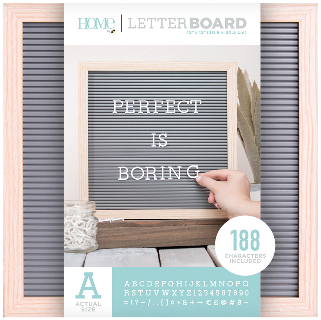 American Crafts Grey Letter Board: 12 x 12 inches, White Letters ...