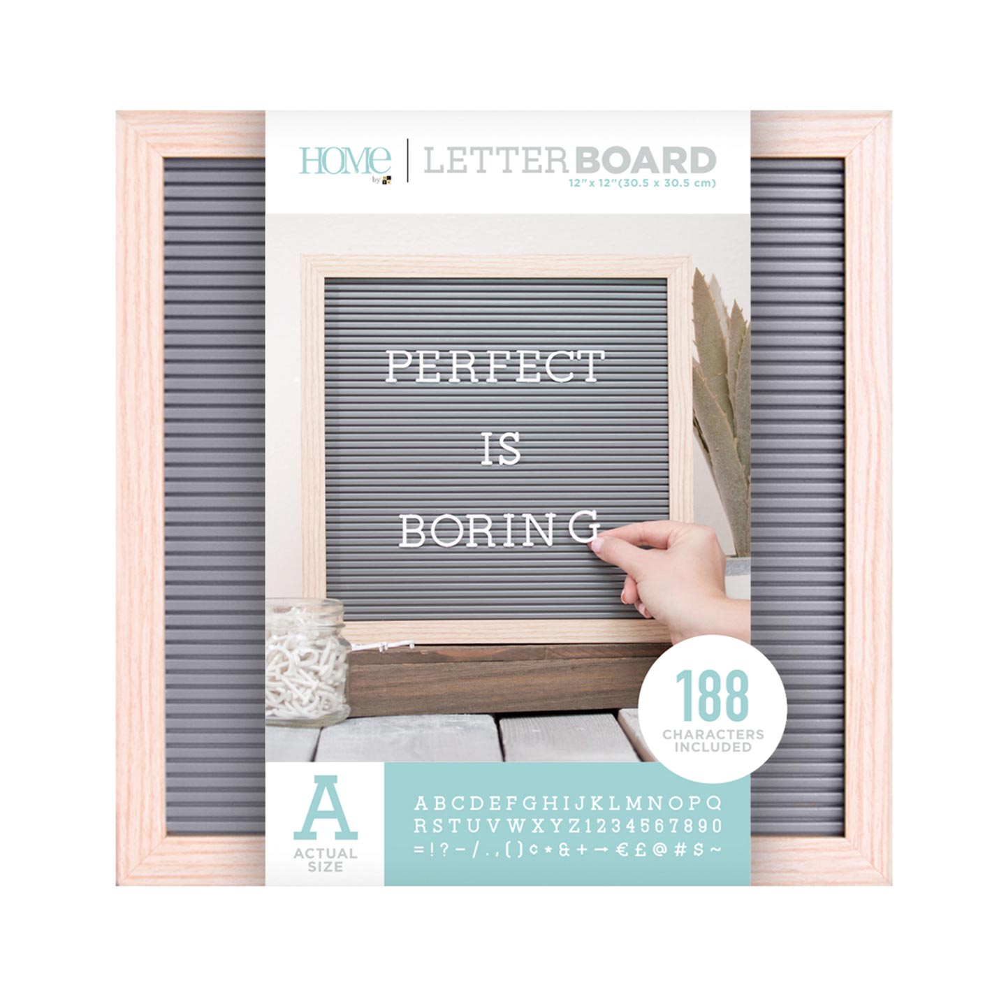 American Crafts Grey Letter Board: 12 x 12 inches, White Letters ...