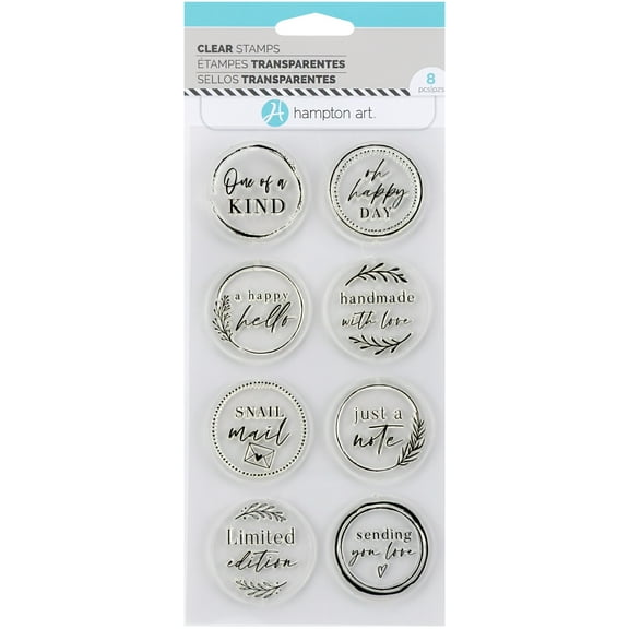American Crafts Hampton Art Clear Stamps-Circle Sentiments