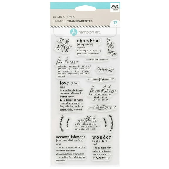 American Crafts Hampton Art Clear Stamps-Sentiment Definitions