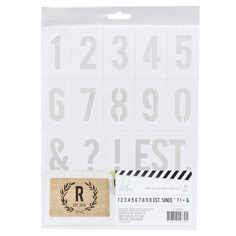 American Crafts Heidi Swapp DIY Doormat Stencils - Numbers Design, Decorative Template - 17 Pieces - Walmart.com american-crafts-heidi-swapp-diy-doormat-stencils-numbers-design-decorative-template-17-pieces-walmart-com