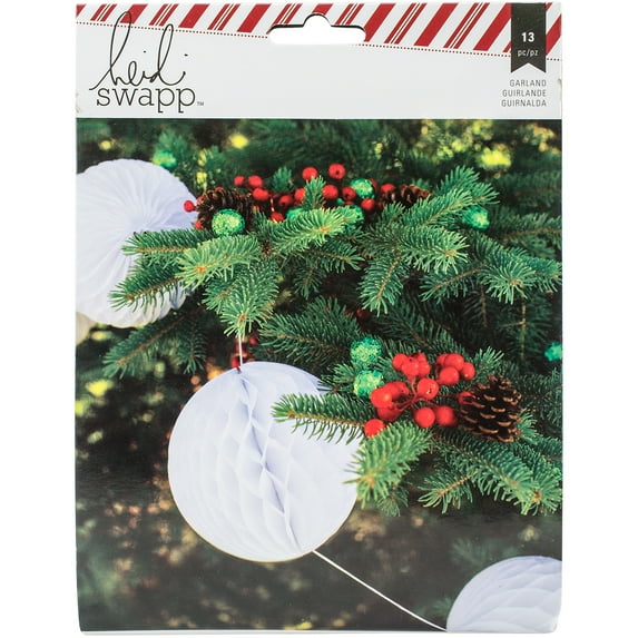American Crafts Heidi Swapp Oh What Fun Garland Honeycomb Shapes Balls