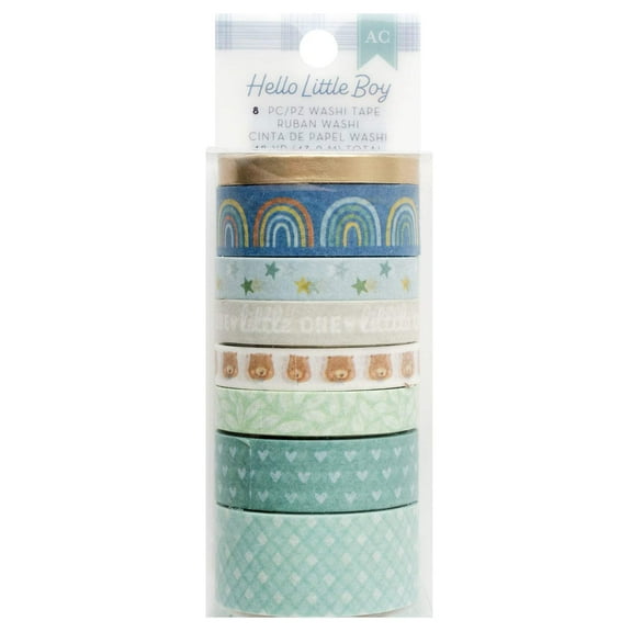 American Crafts Hello Little Boy Washi Tape-8 Pieces