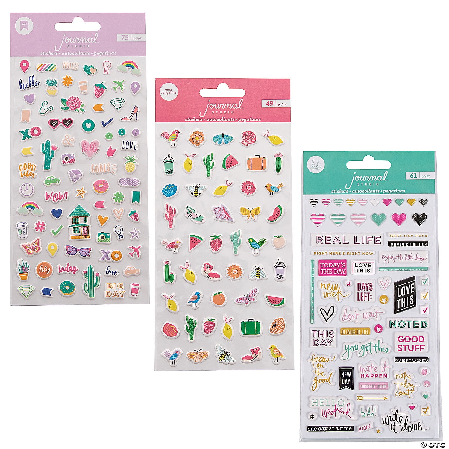 American Crafts Mini Puffy Journal Sticker Assortment - 185 Pieces